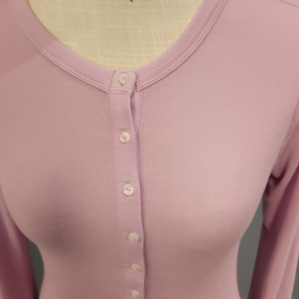 Victoria's Secret Henley Button Down Body Suit Modal Cotton Balletcore Coquette - Picture 2 of 9